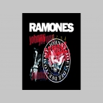 Ramones, mikina s kapucou stiahnutelnou šnúrkami a klokankovým vreckom vpredu